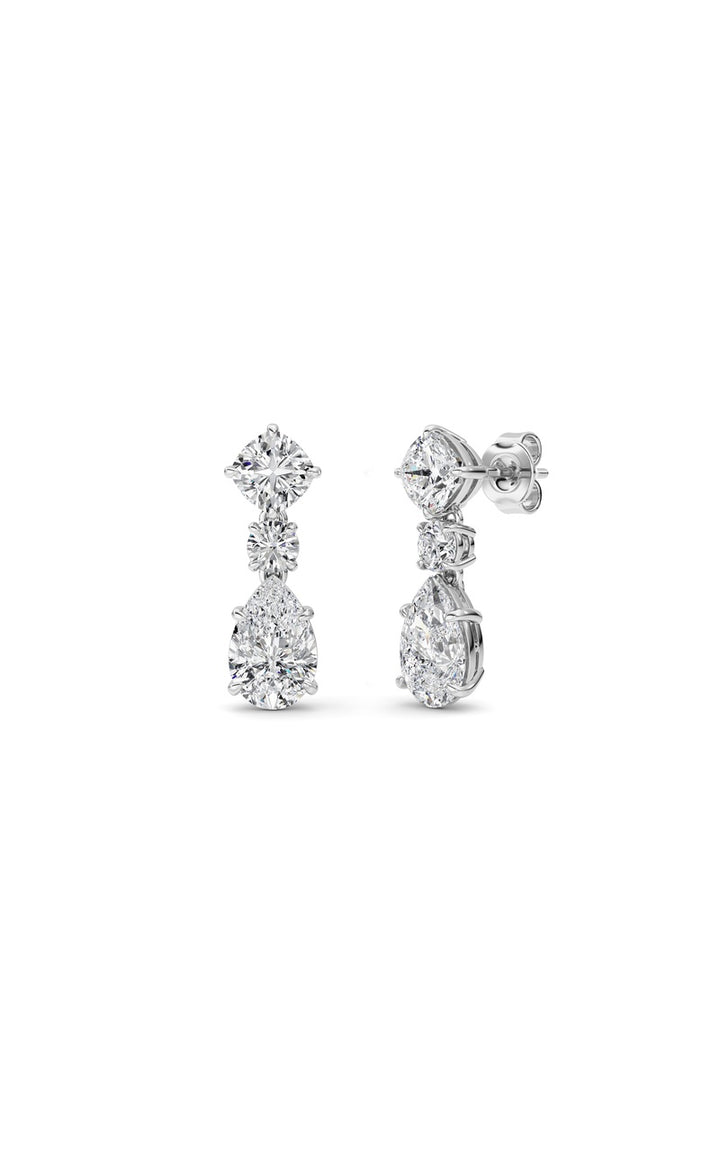 5Cttw Pear Shaped Lab Grown Diamond (F/VS) Dangle Earrings in 14K Gold