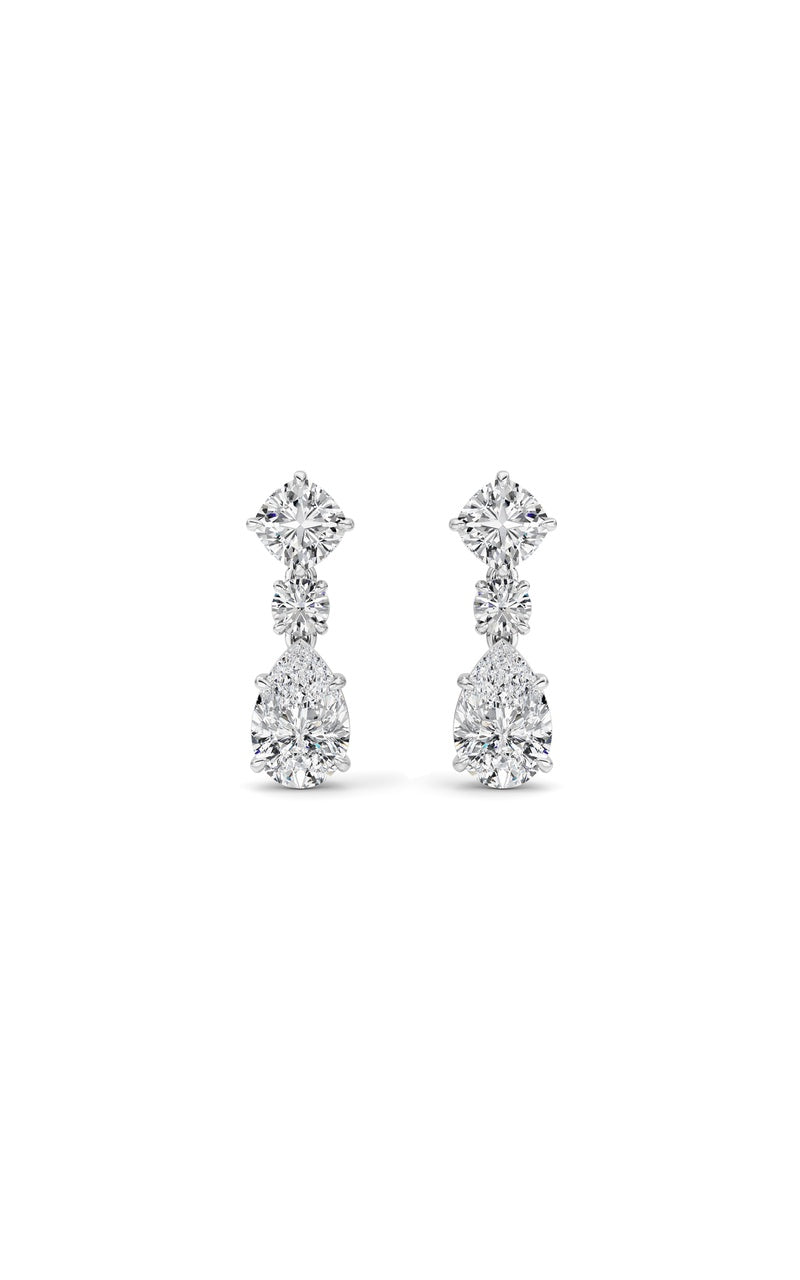 5Cttw Pear Shaped Lab Grown Diamond (F/VS) Dangle Earrings in 14K Gold