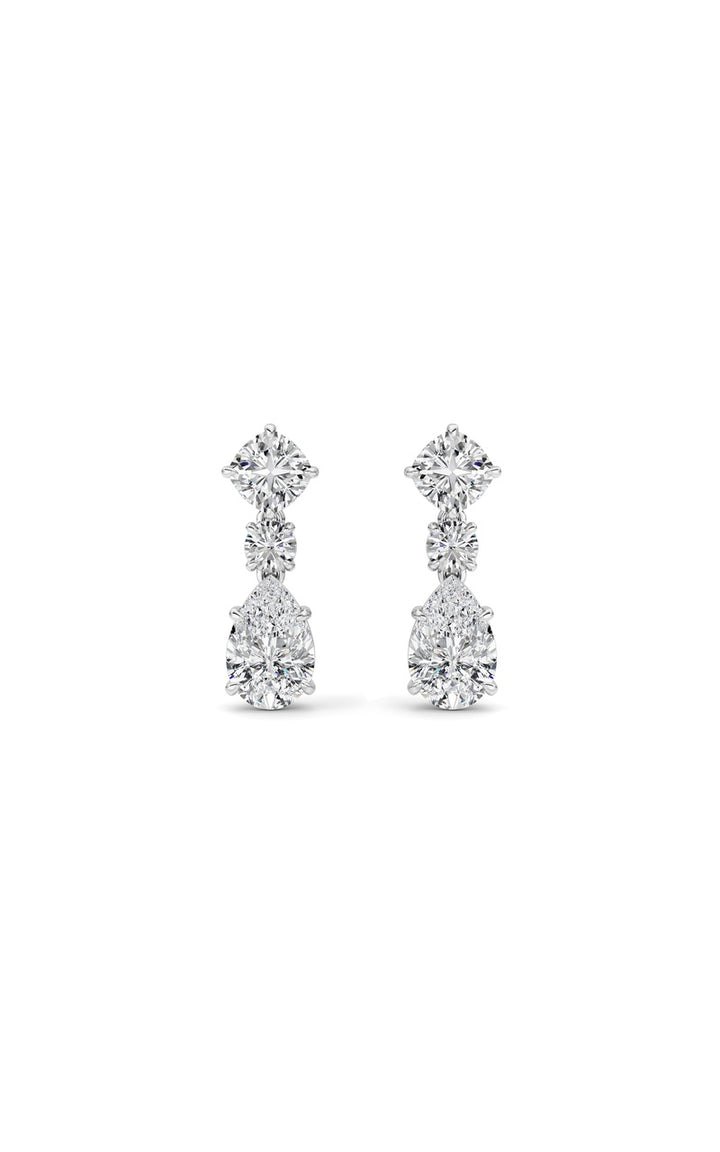 5Cttw Pear Shaped Lab Grown Diamond (F/VS) Dangle Earrings in 14K Gold