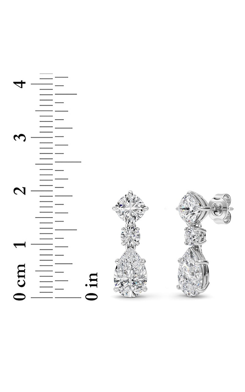 5Cttw Pear Shaped Lab Grown Diamond (F/VS) Dangle Earrings in 14K Gold