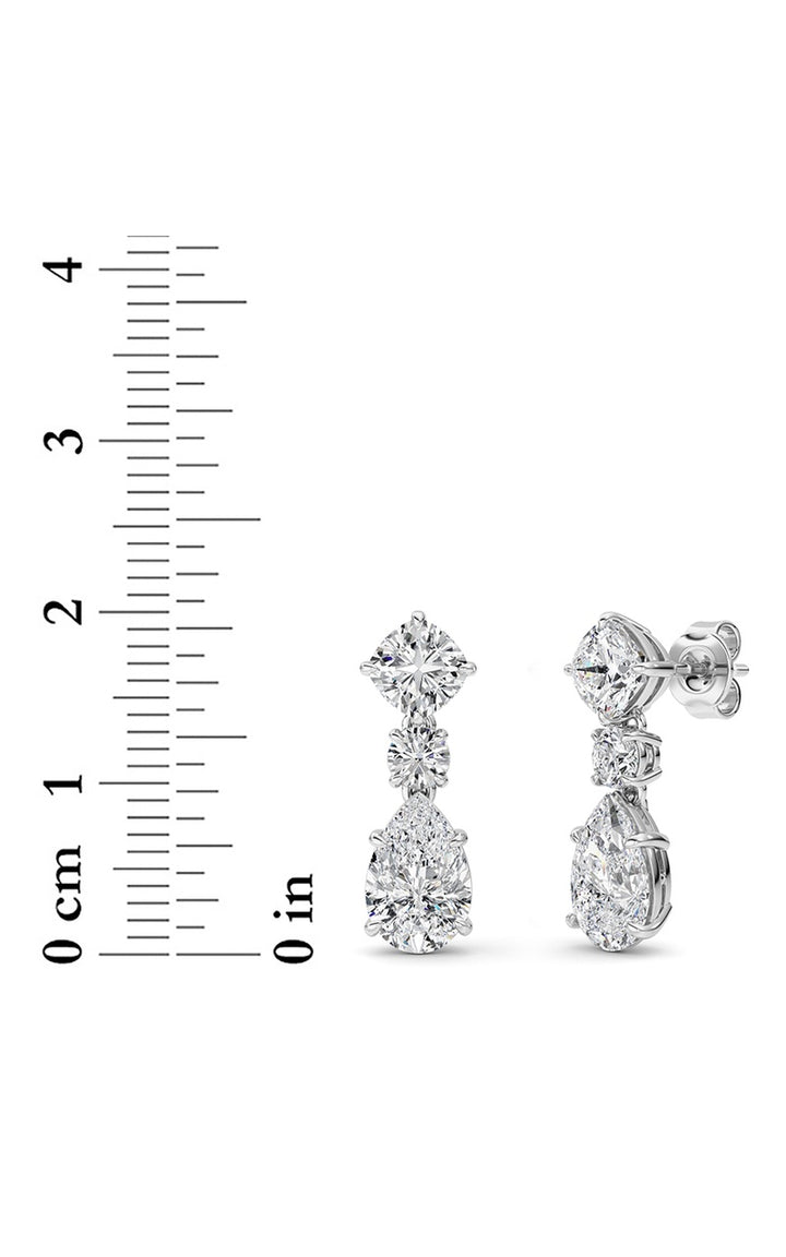 5Cttw Pear Shaped Lab Grown Diamond (F/VS) Dangle Earrings in 14K Gold