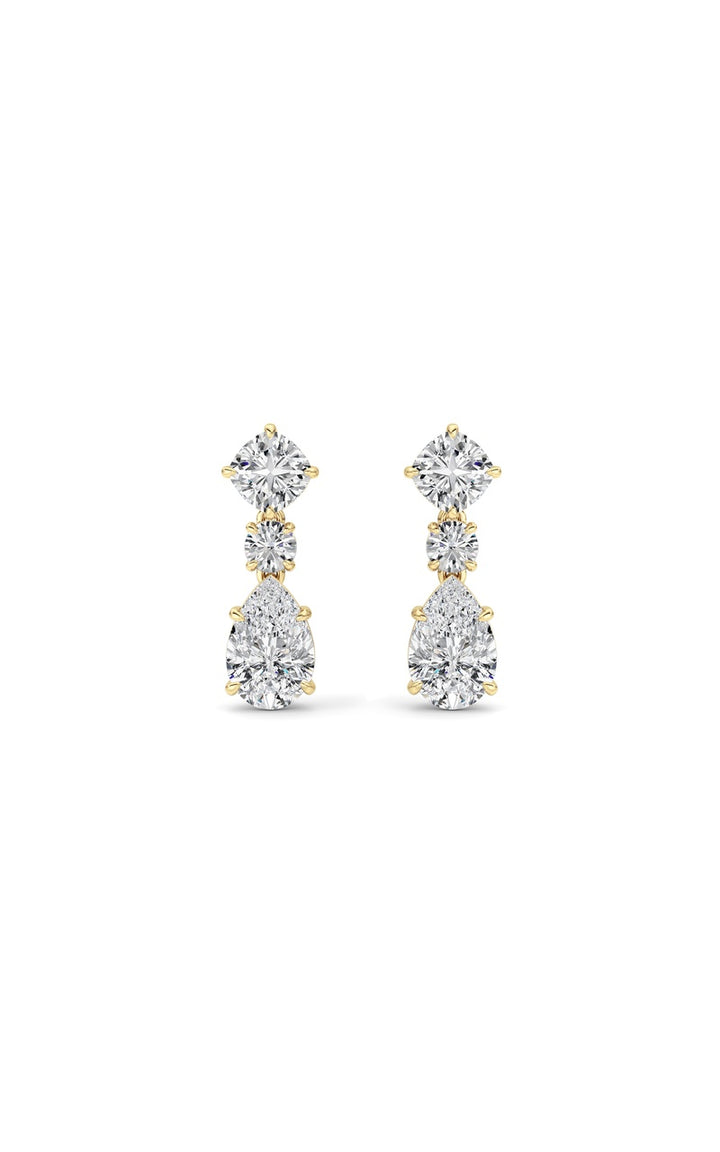 5Cttw Pear Shaped Lab Grown Diamond (F/VS) Dangle Earrings in 14K Gold