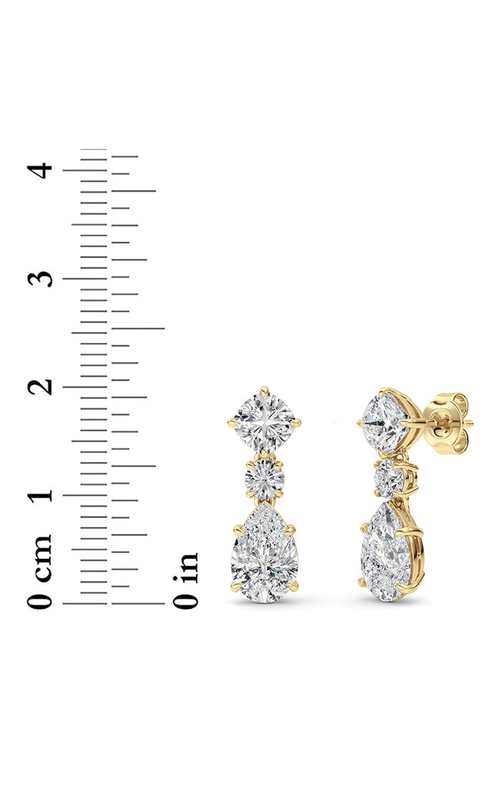 5Cttw Pear Shaped Lab Grown Diamond (F/VS) Dangle Earrings in 14K Gold