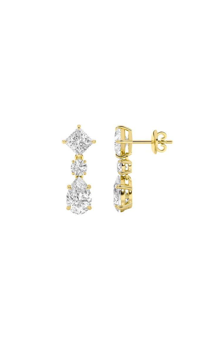 5.5Cttw Pear Shaped Lab Grown Diamond (F/VS) Dangle Earrings in 14K Gold