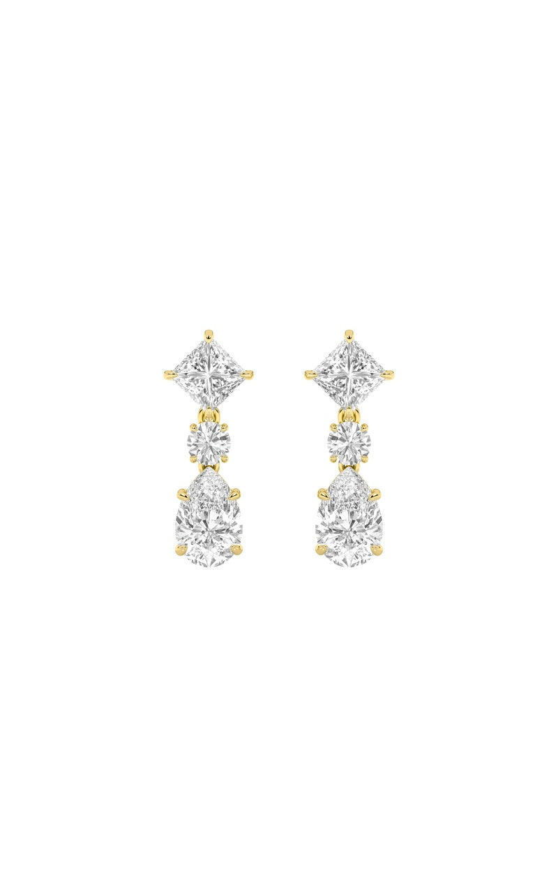 5.5Cttw Pear Shaped Lab Grown Diamond (F/VS) Dangle Earrings in 14K Gold