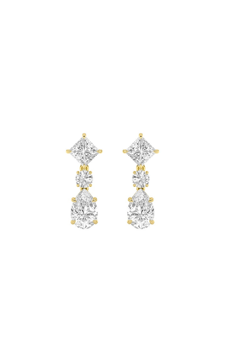 5.5Cttw Pear Shaped Lab Grown Diamond (F/VS) Dangle Earrings in 14K Gold