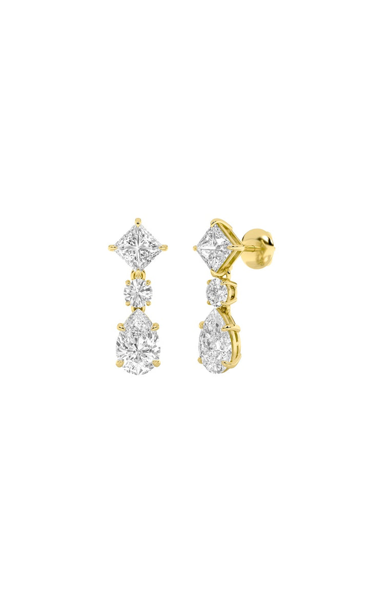 5.5Cttw Pear Shaped Lab Grown Diamond (F/VS) Dangle Earrings in 14K Gold