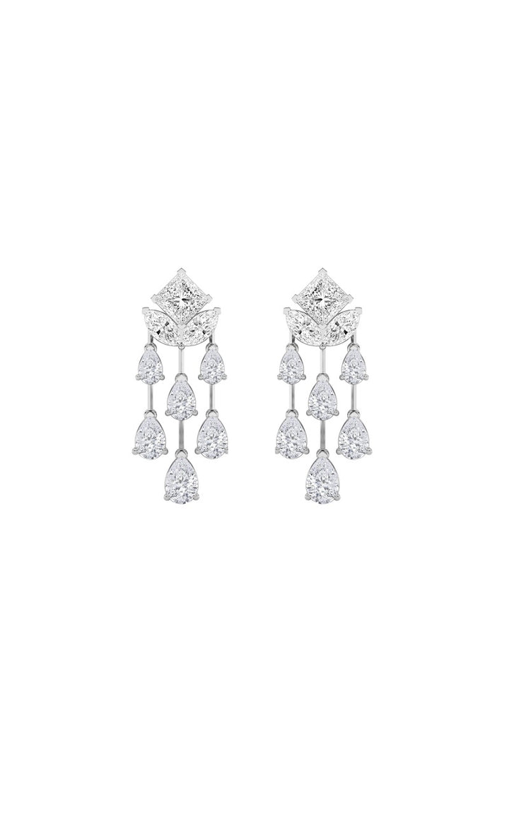 7Cttw Princess Shaped Lab Grown Diamond (F/VS) Dangle Earrings in 14K Gold