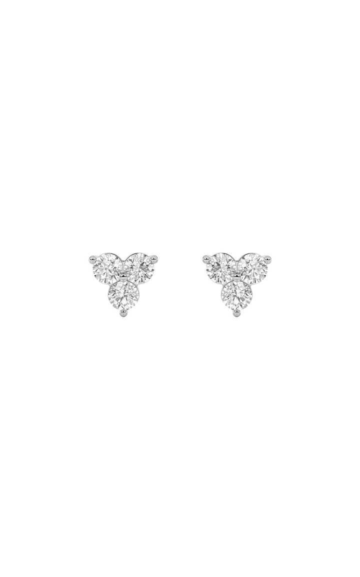 1.5Cttw Round Shaped Lab Grown Diamond (F/VS) Three Stone Earrings in 14K Gold