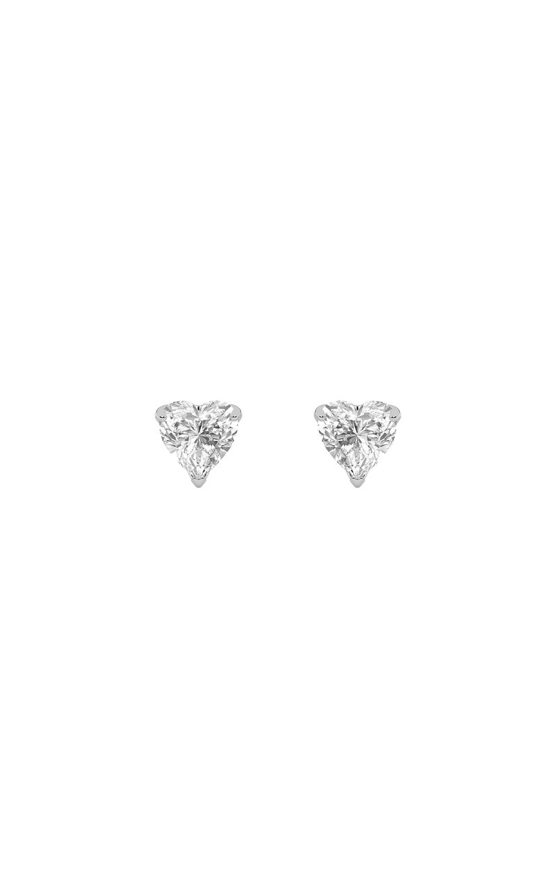 2Cttw Heart Shaped Lab Grown Diamond (F/VS) Heart Shaped Earrings in 14K Gold