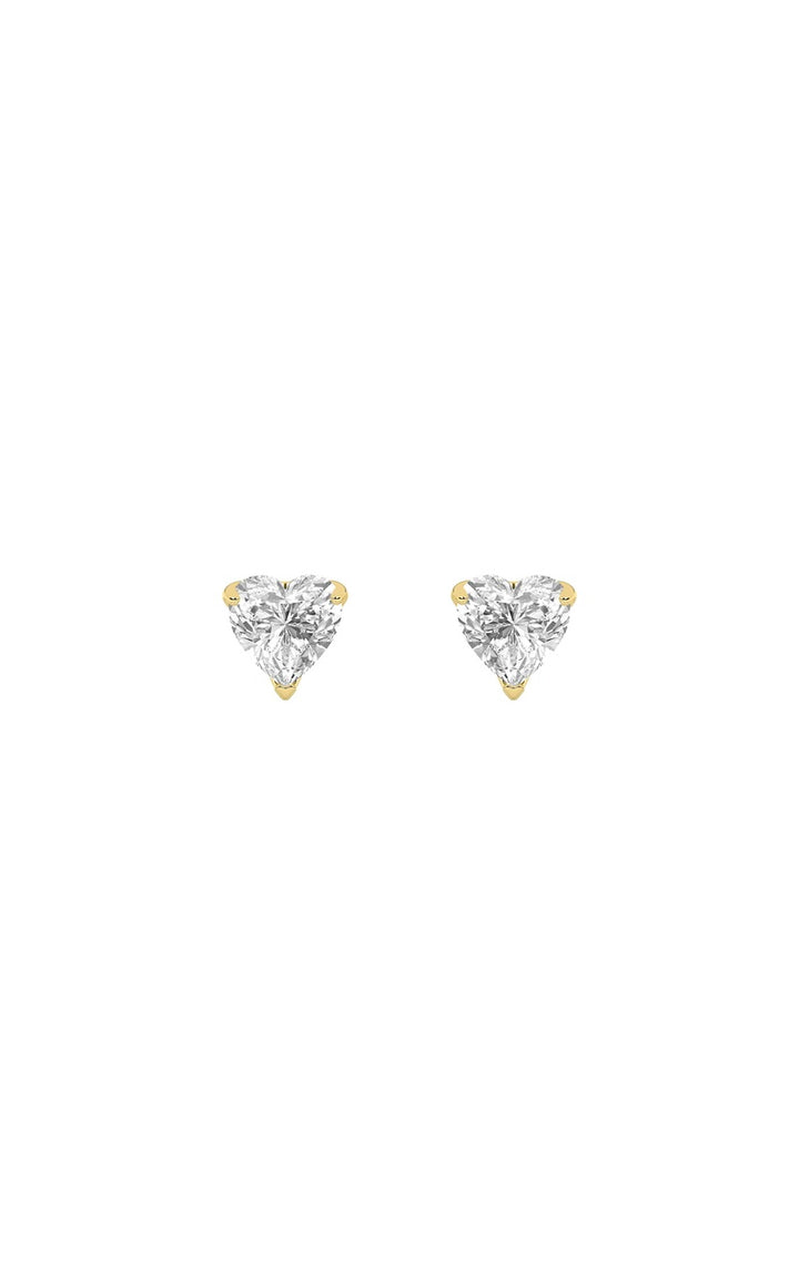 2Cttw Heart Shaped Lab Grown Diamond (F/VS) Heart Shaped Earrings in 14K Gold