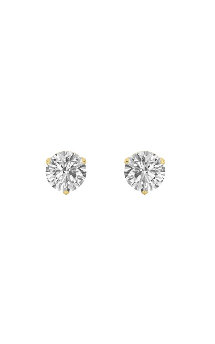 4Cttw Round Shaped Lab Grown Diamond (F/VS) Stud Earrings in 14K Gold
