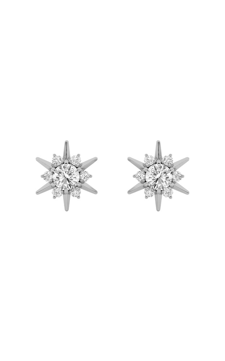 2Cttw Round Shaped Lab Grown Diamond (F/VS) Astralis Earrings in 14K Gold