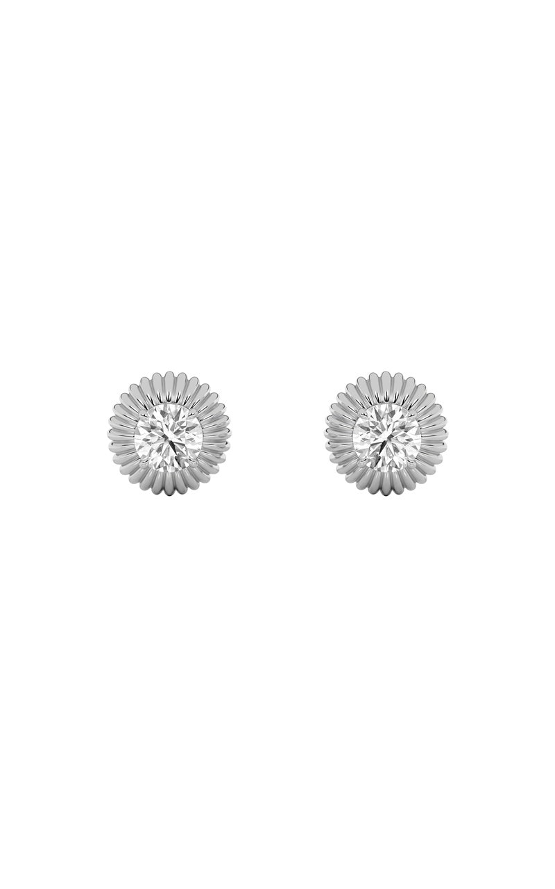 2Cttw Round Shaped Lab Grown Diamond (F/VS) Vintage Inspired Stud Earrings in 14K Gold