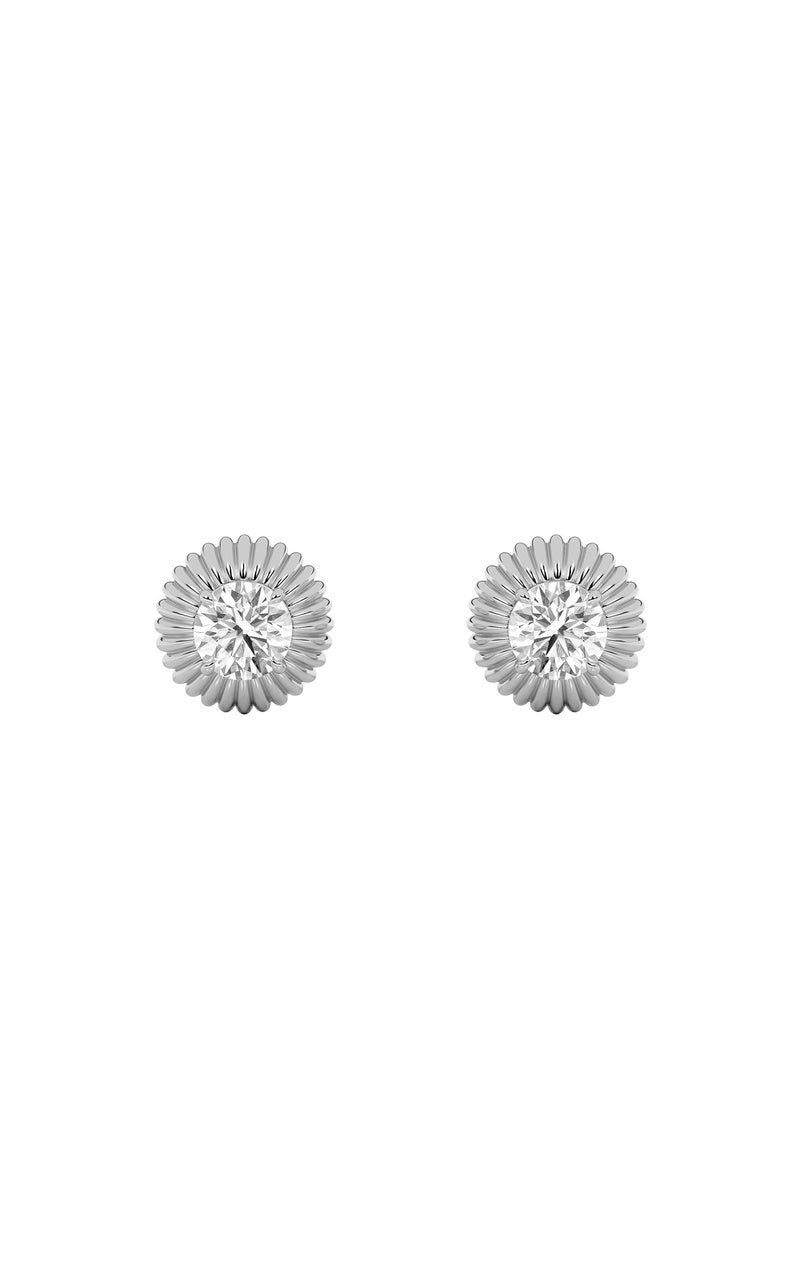 2Cttw Round Shaped Lab Grown Diamond (F/VVS) Vintage Inspired Stud Earrings in 14K Gold