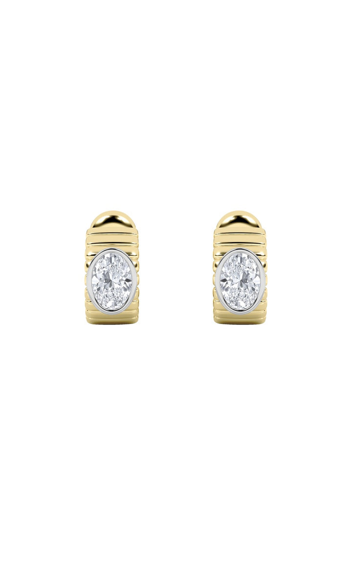 2Cttw Oval Shaped Lab Grown Diamond (F/VS) Fashion Earrings in 14K Gold