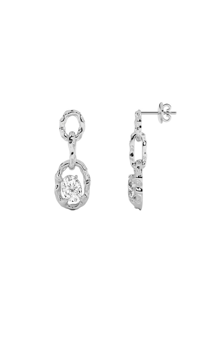 2Cttw Oval Shaped Lab Grown Diamond (G/VS) Earrings in 14K Gold