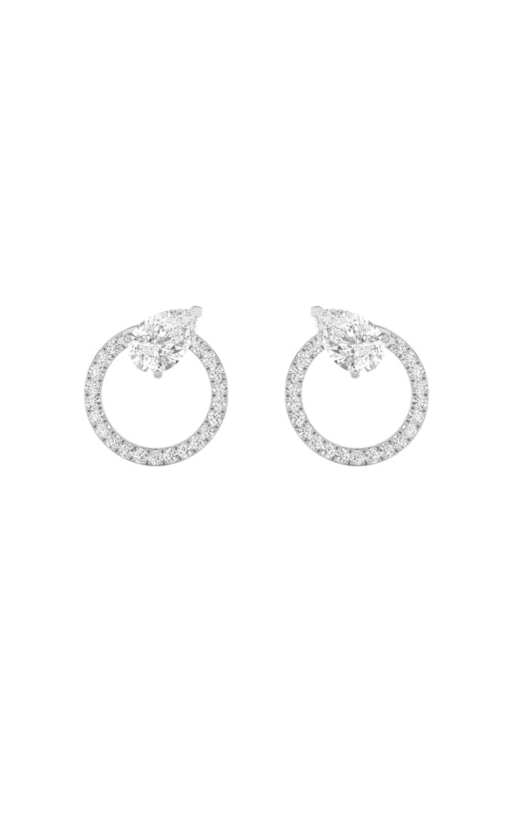 1.5Cttw Pear Shaped Lab Grown Diamond (F/VS) Dangle Fashion Earrings in 14K Gold