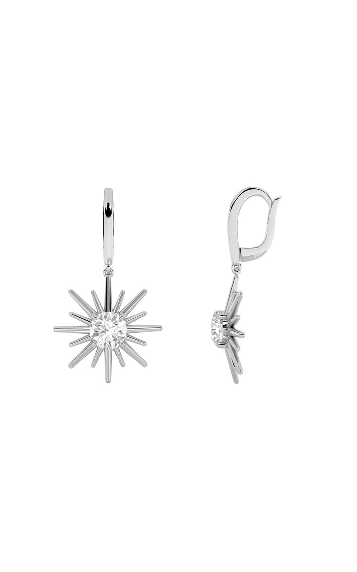 2Cttw Round Shaped Lab Grown Diamond (F/VS) Astralis Earrings in 14K Gold