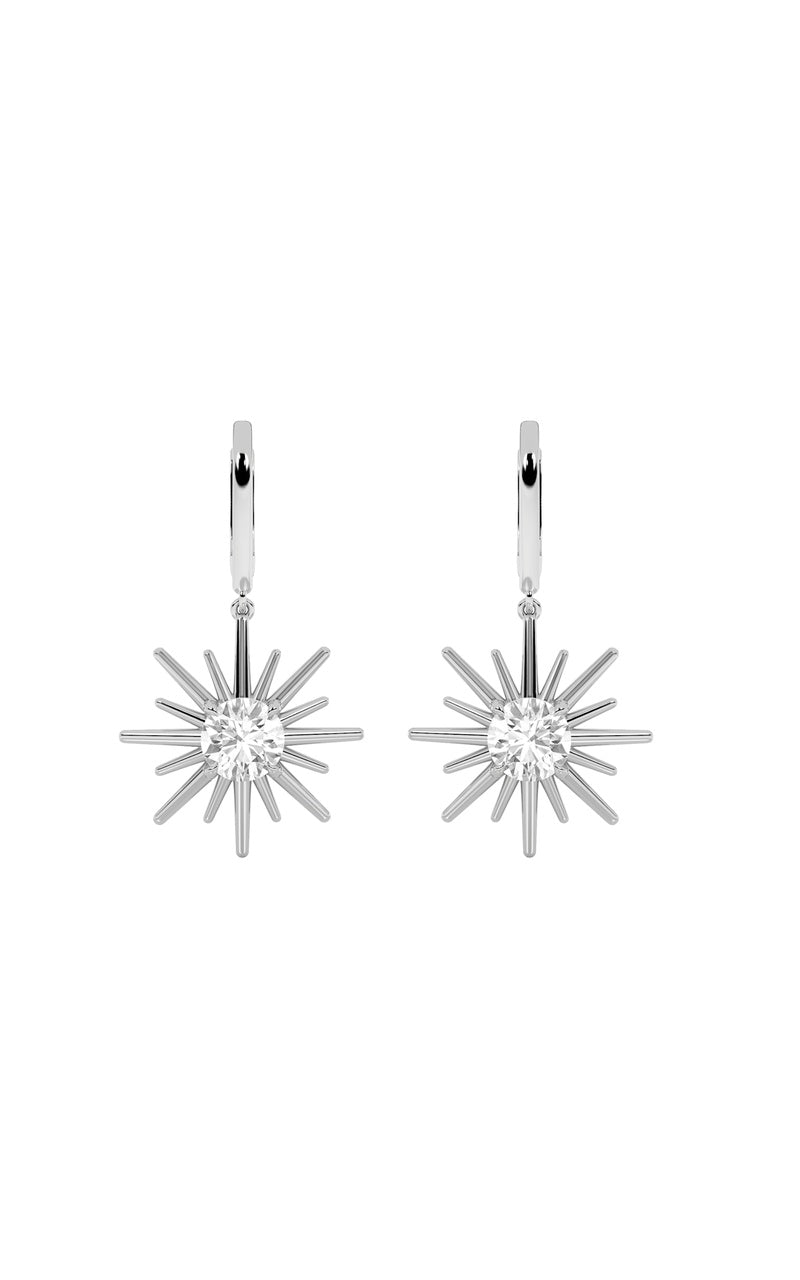 2Cttw Round Shaped Lab Grown Diamond (F/VS) Astralis Earrings in 14K Gold