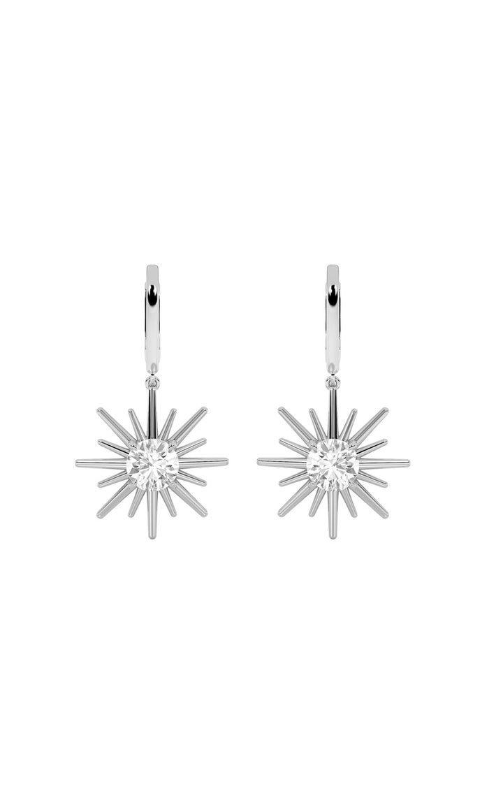 2Cttw Round Shaped Lab Grown Diamond (F/VS) Astralis Earrings in 14K Gold