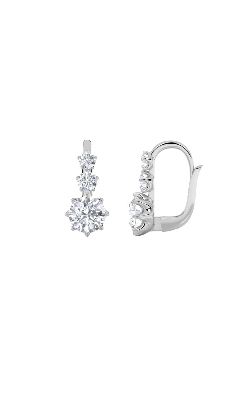 2.5Cttw Round Shaped Lab Grown Diamond (F/VS) Antique Design Earrings in 14K Gold