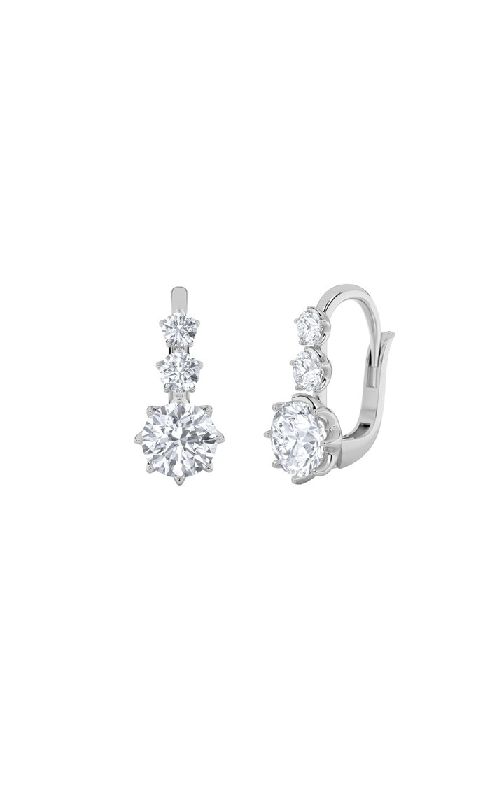 2.5Cttw Round Shaped Lab Grown Diamond (F/VS) Antique Design Earrings in 14K Gold