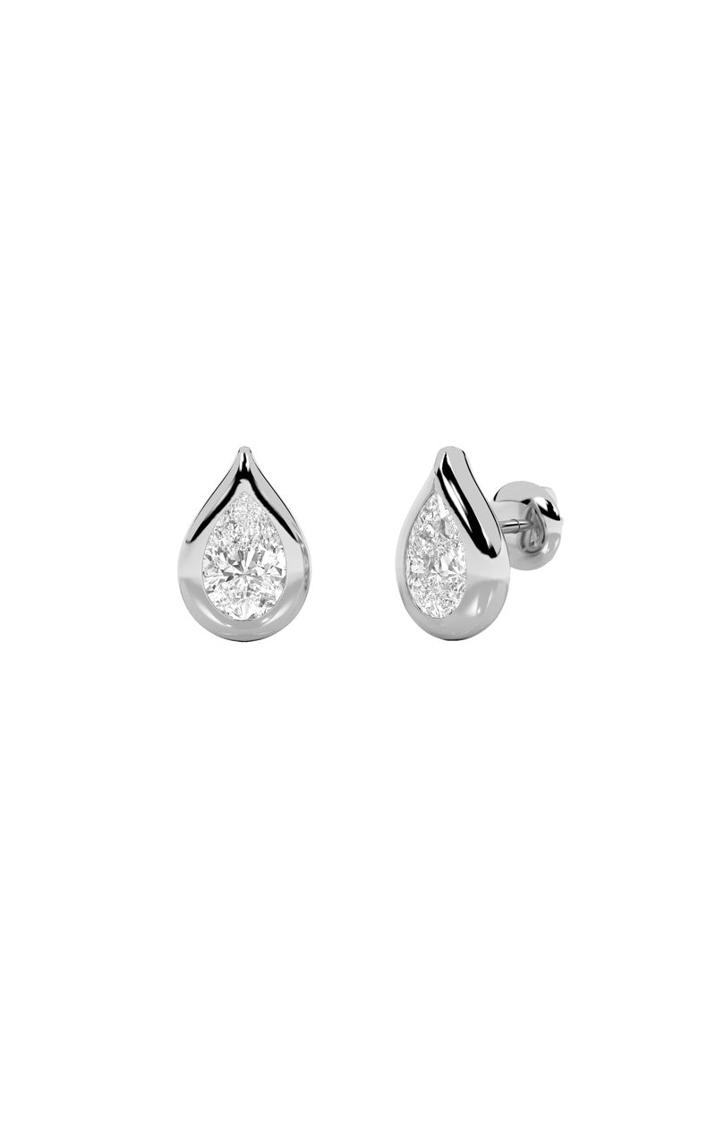 2Cttw Pear Shaped Lab Grown Diamond (F/VS) Stud Earrings in 14K Gold