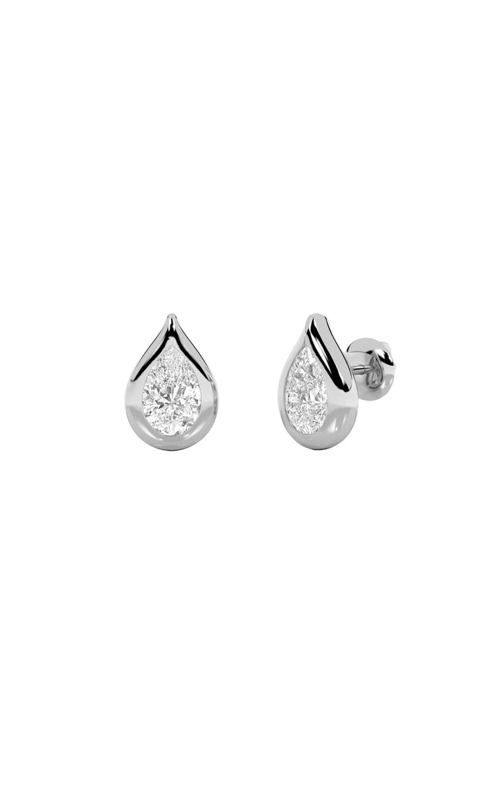 2Cttw Pear Shaped Lab Grown Diamond (F/VS) Stud Earrings in 14K Gold