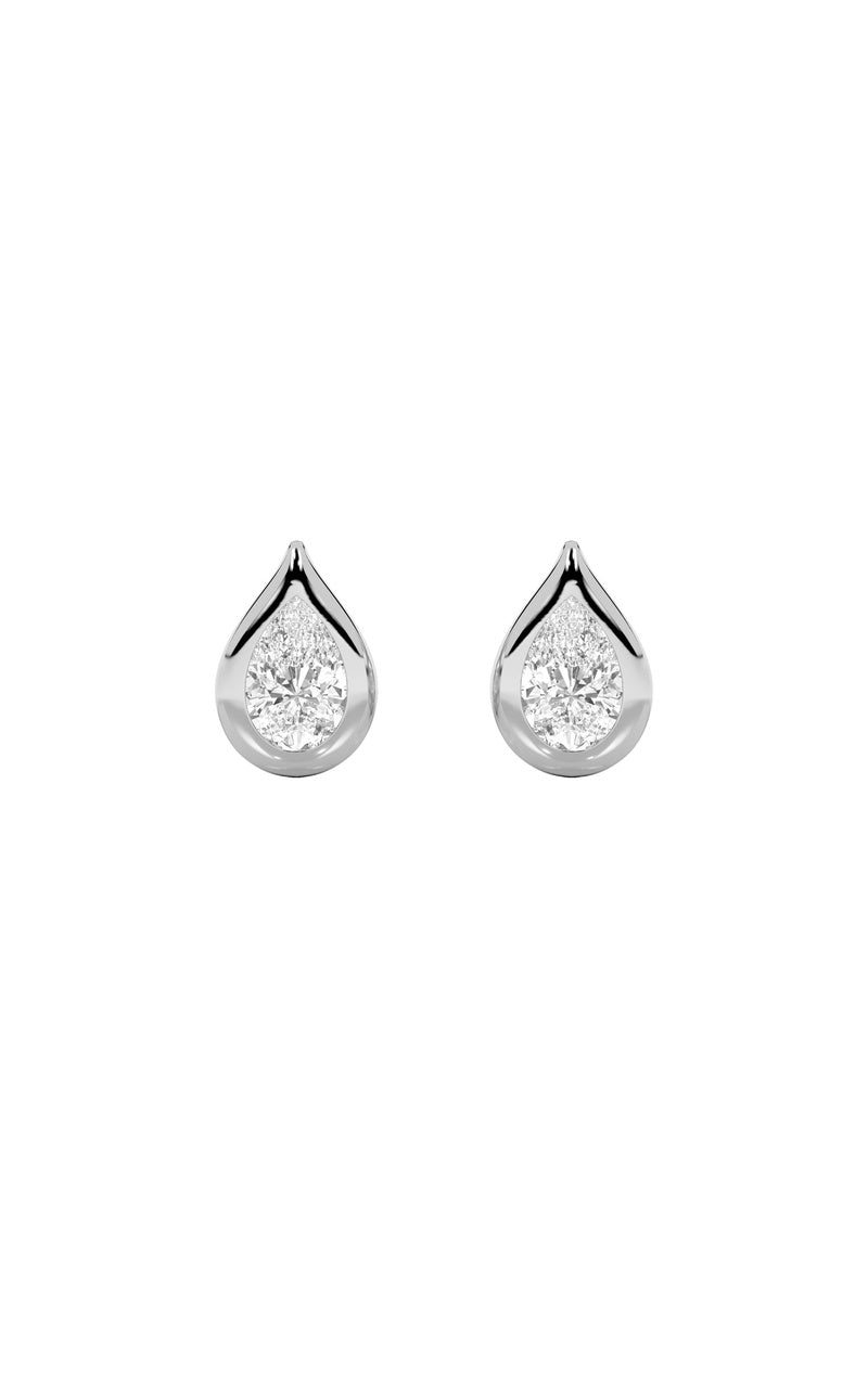 2Cttw Pear Shaped Lab Grown Diamond (F/VS) Stud Earrings in 14K Gold
