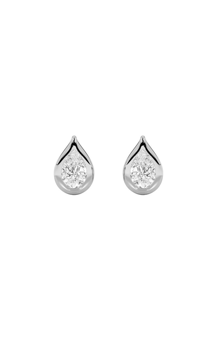 2Cttw Pear Shaped Lab Grown Diamond (F/VS) Stud Earrings in 14K Gold