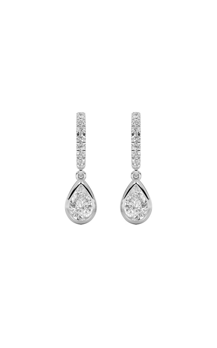2Cttw Pear Shaped Lab Grown Diamond (F/VS) DangleEarrings in 14K Gold