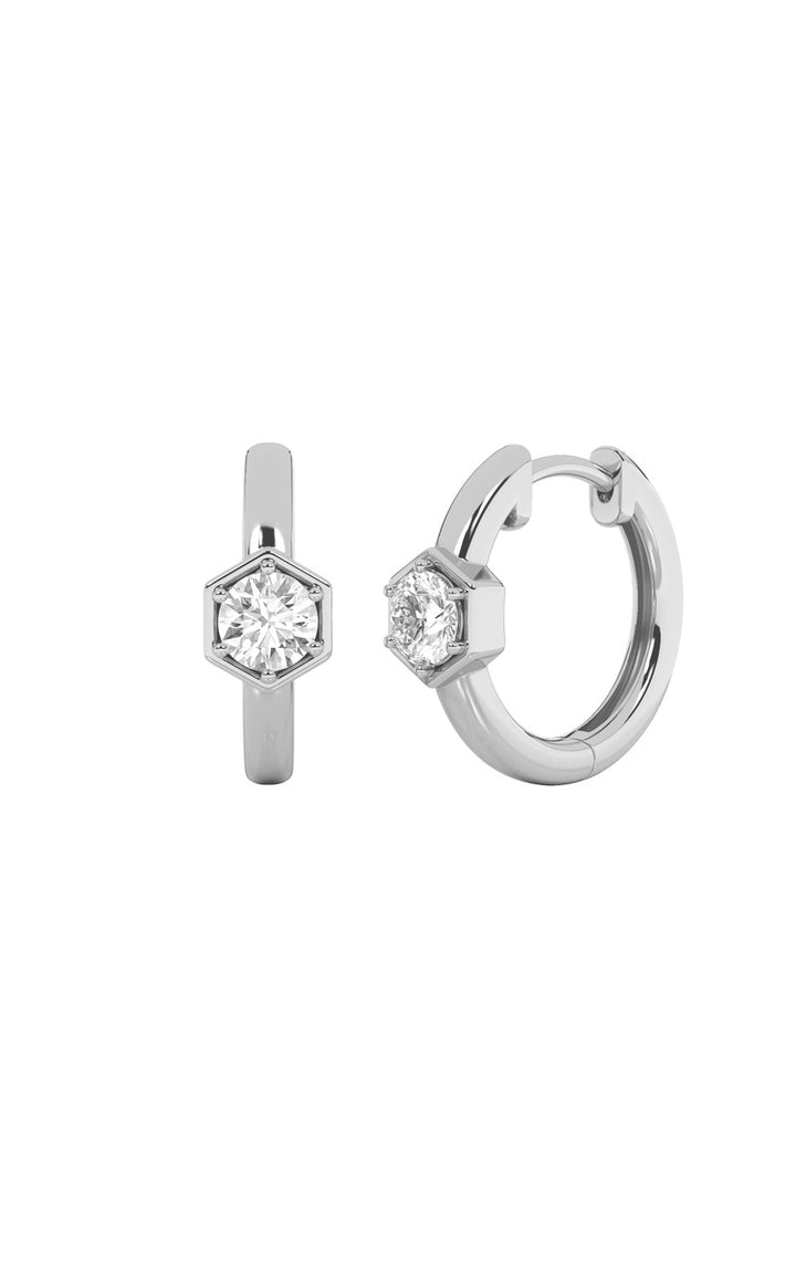 0.5Cttw Round Shaped Lab Grown Diamond (F/VS) Hoop Earrings in 14K Gold