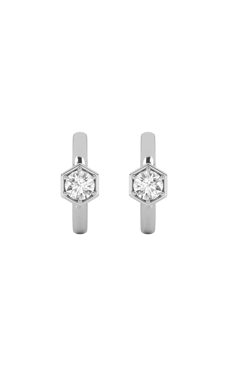 0.5Cttw Round Shaped Lab Grown Diamond (F/VS) Hoop Earrings in 14K Gold