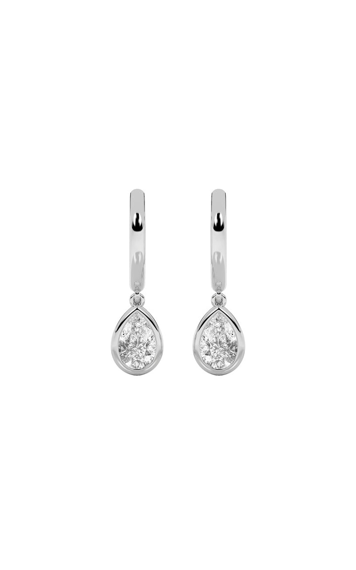 1Cttw Pear Shaped Lab Grown Diamond (F/VS) Dangle Earrings in 14K Gold