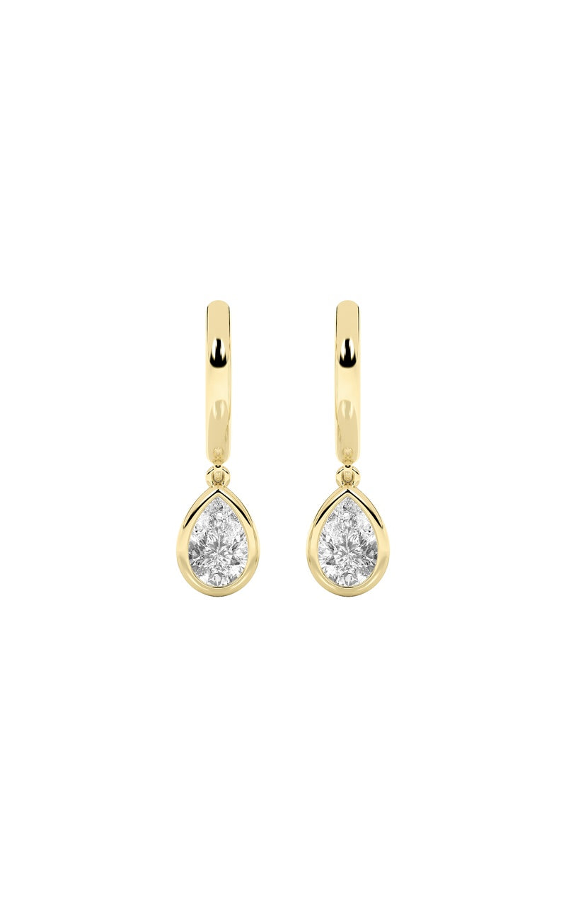 1Cttw Pear Shaped Lab Grown Diamond (F/VS) DangleEarrings in 14K Gold