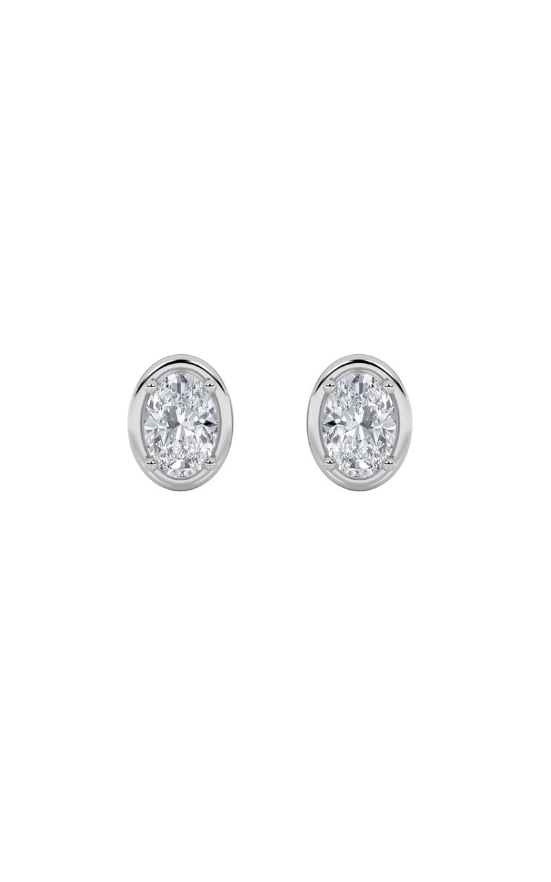2Cttw Oval Shaped Lab Grown Diamond (F/VS) Stud Earrings in 14K Gold