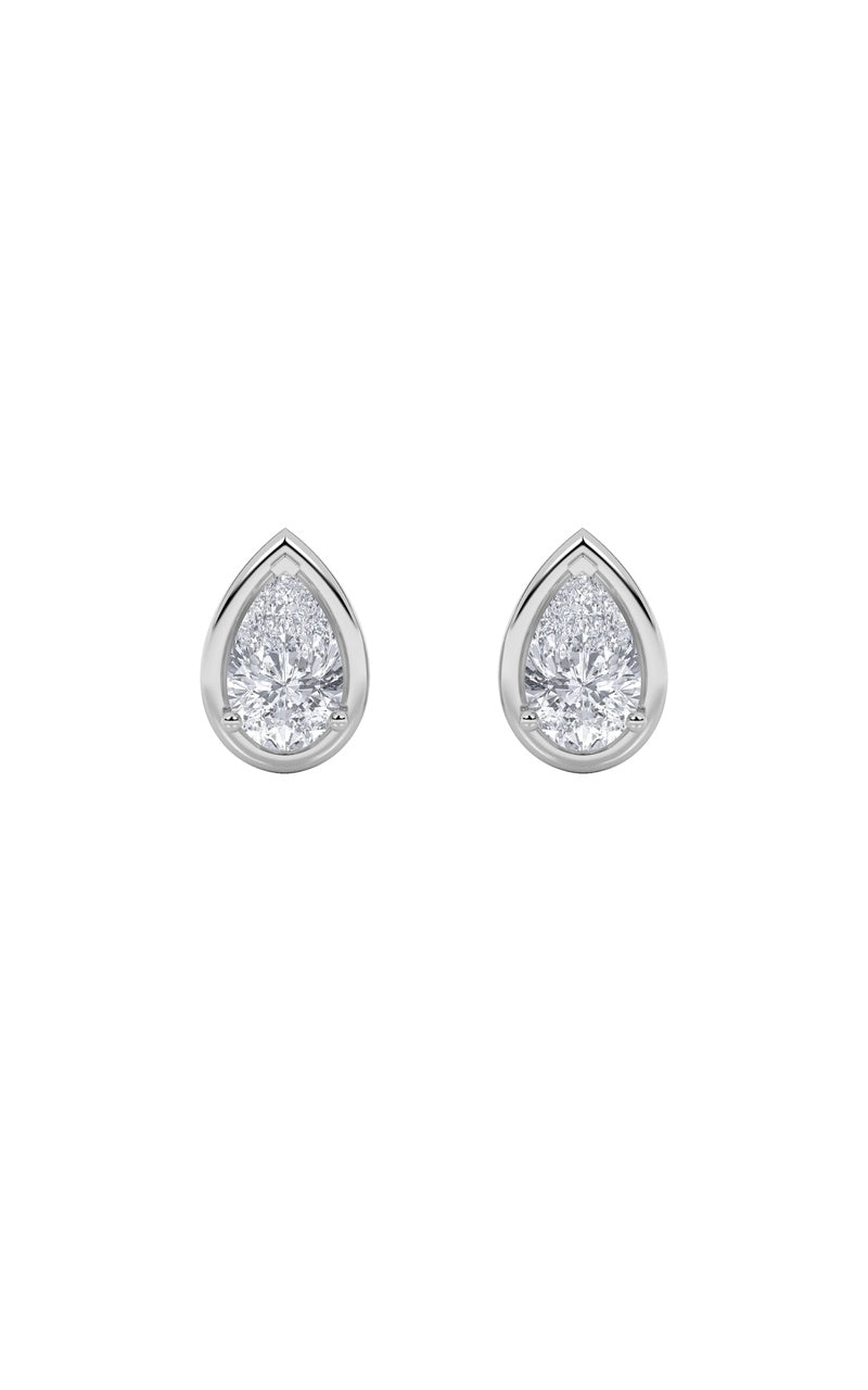 2Cttw Pear Shaped Lab Grown Diamond (F/VS) Stud Earrings in 14K Gold