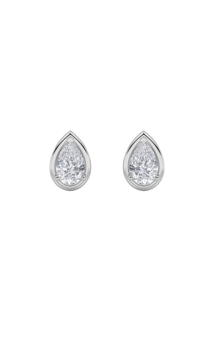 2Cttw Pear Shaped Lab Grown Diamond (F/VS) Stud Earrings in 14K Gold