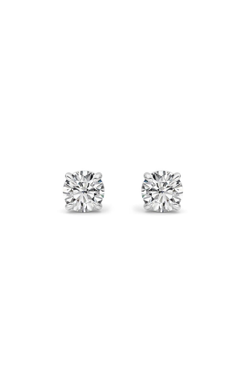 4Cttw Round Shaped Lab Grown Diamond 4 Prong StudEarrings in 14K Gold (F/VS)