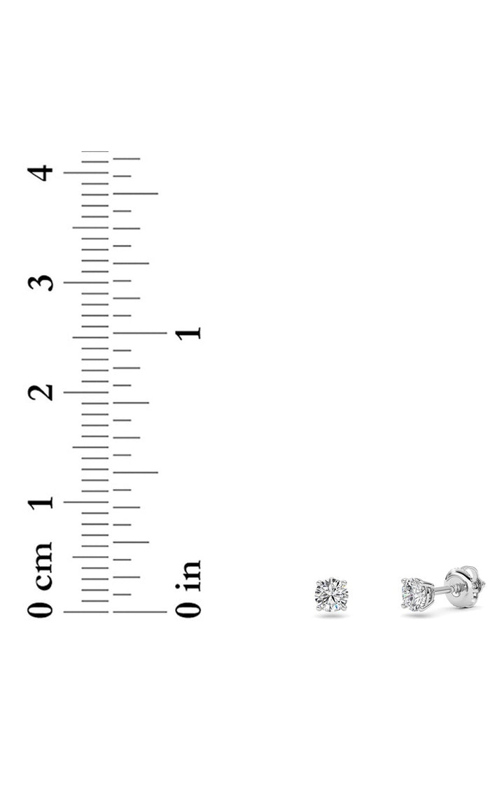 0.25CTW Round Shaped Lab Grown Diamond (F/VS) Stud Earrings in 14K Gold
