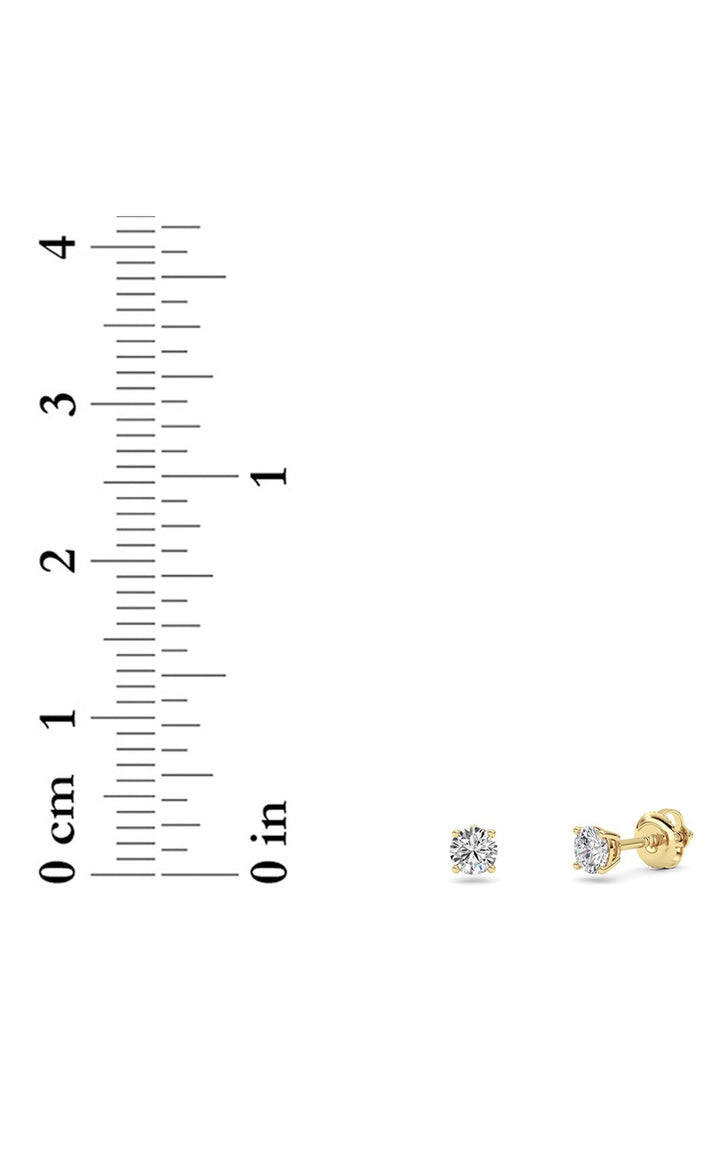 0.25CTW Round Shaped Lab Grown Diamond (F/VS) Stud Earrings in 14K Gold