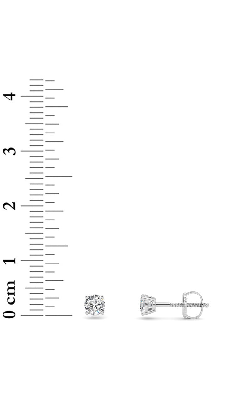 0.5Cttw Round Shaped Lab Grown Diamond (F/VS) Stud Earrings in 14K Gold