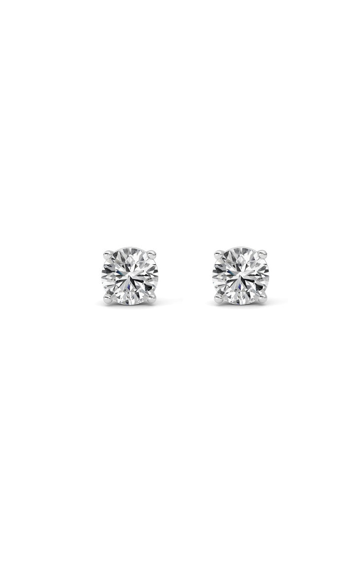 1Cttw Round Shaped Lab Grown Diamond (F/VS) Stud Earrings in 14K Gold