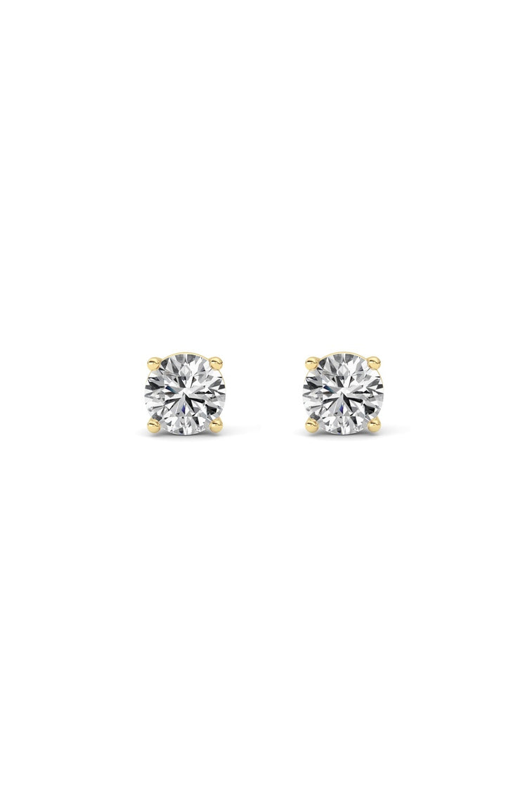 1Cttw Round Shaped Lab Grown Diamond (F/VS) Stud Earrings in 14K Gold