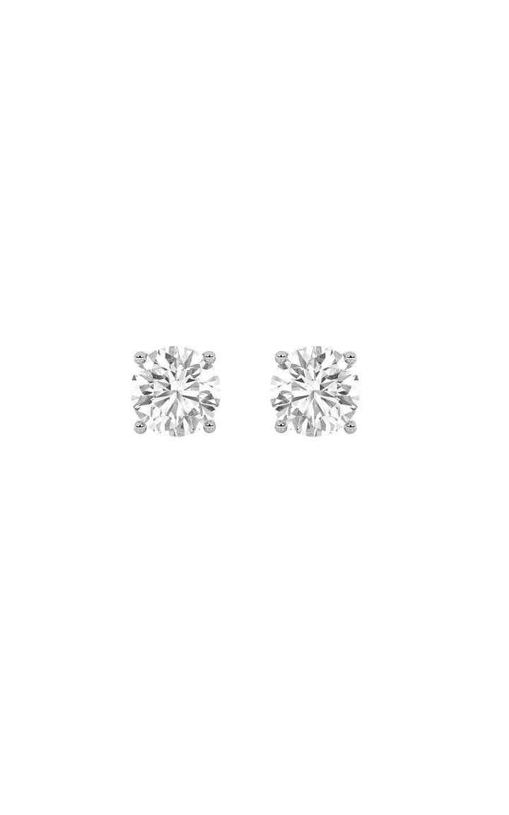 3Cttw Round Shaped Lab Grown Diamond (F/VS) Stud Earrings in 14K Gold