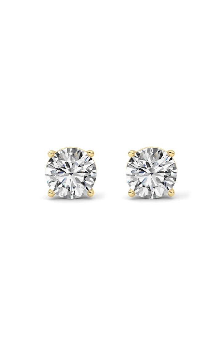 5Cttw Round Shaped Lab Grown Diamond (F/VS) Stud Earrings in 14K White Gold