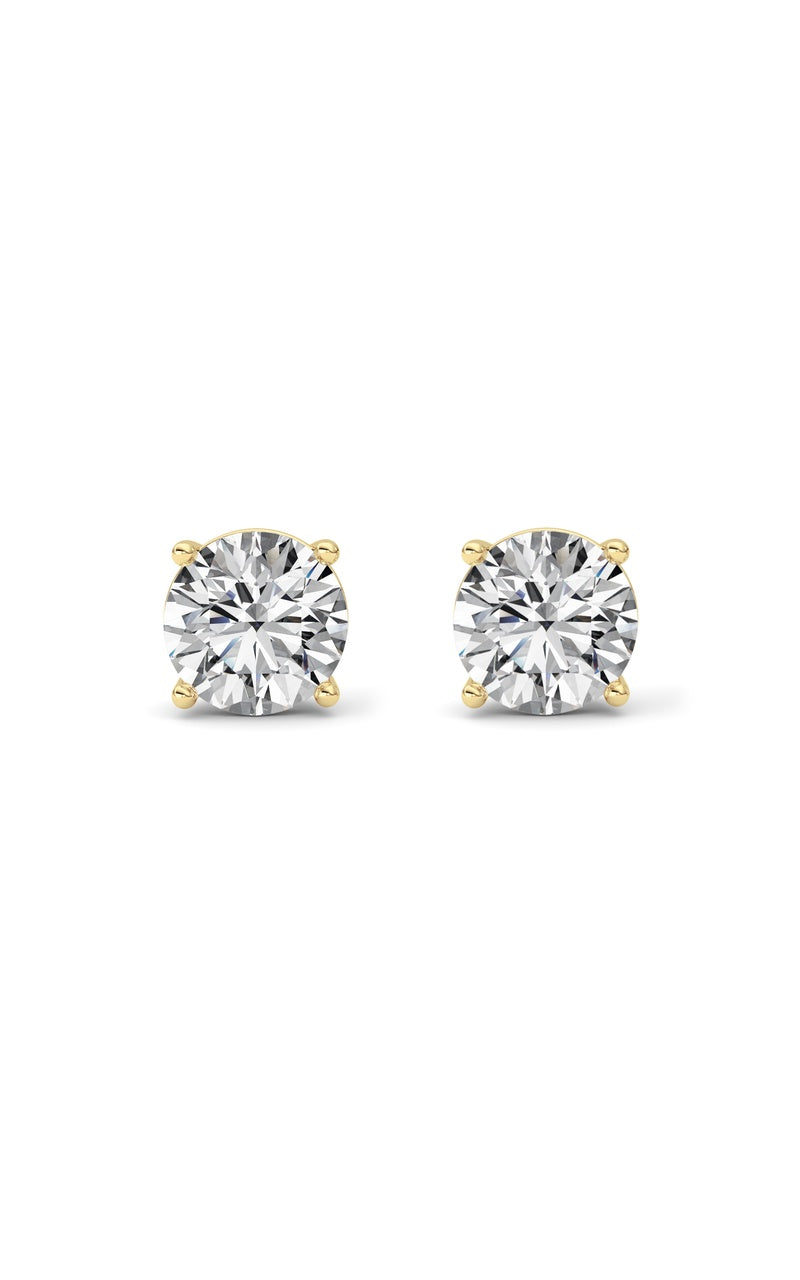 6Cttw Round Shaped Lab Grown Diamond (F/VS) Stud Earrings in 14K White Gold