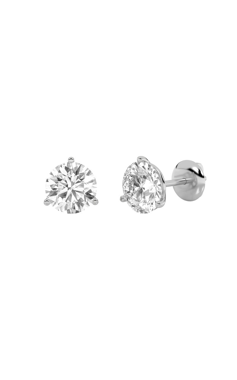 1Cttw Round Shaped Lab Grown Diamond (F/VS) Stud Earrings in 14K Gold