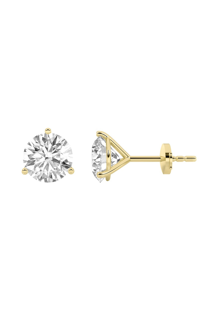 1Cttw Round Shaped Lab Grown Diamond (F/VS) Martini Stud Earrings in 14K White Gold